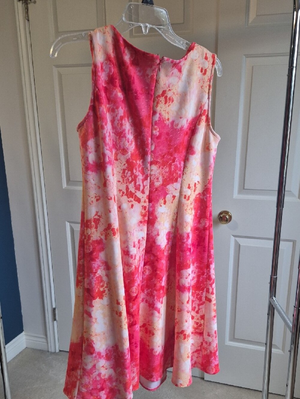 Laura Floral Pink and Cream Fit-and-Flare Dress - Picture 3 of 3